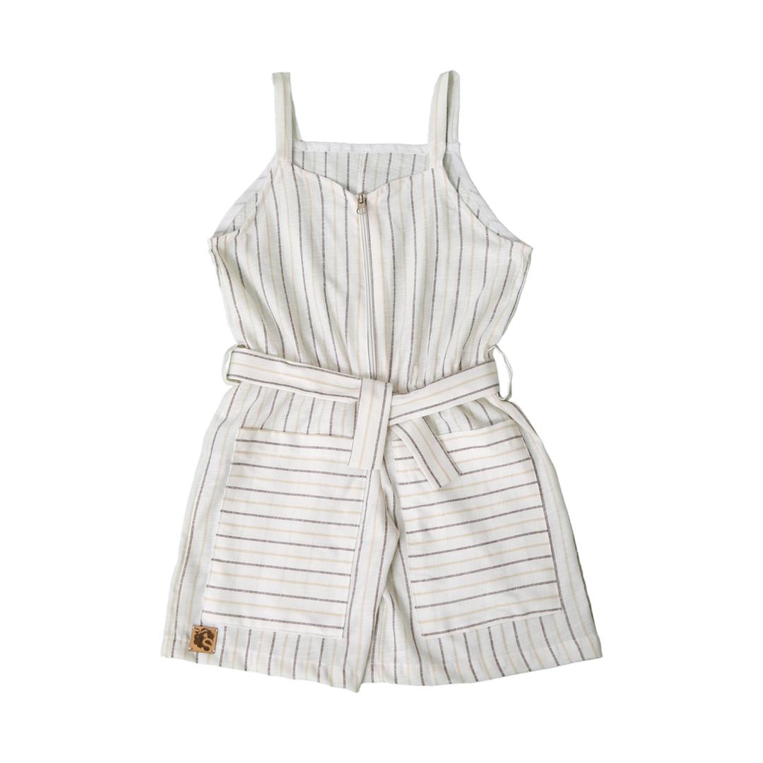 اورال شلوارکی رکابی دخترانه راه راه جنس لینن