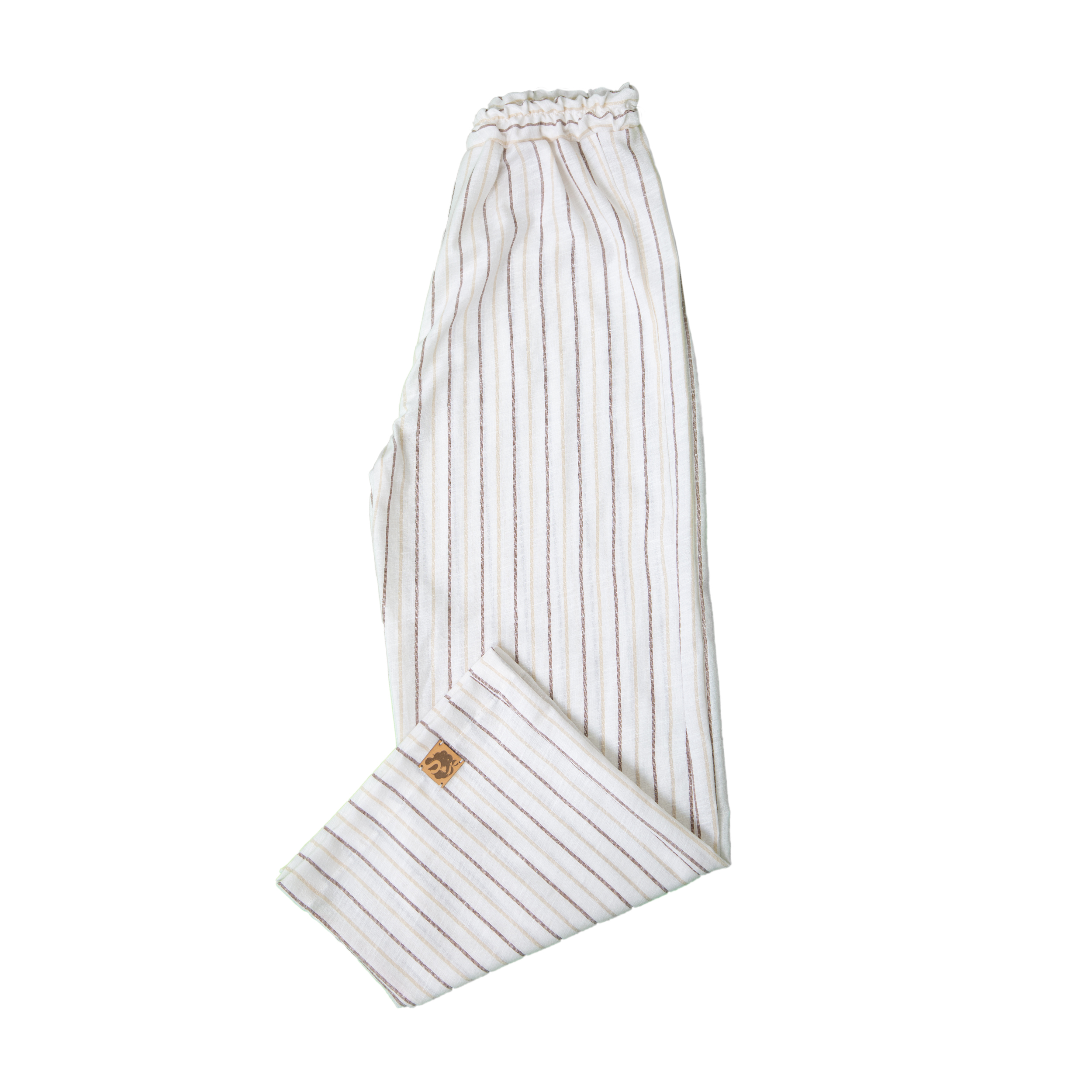 شلوار دخترانه کمر کشی راه راه جنس لینن